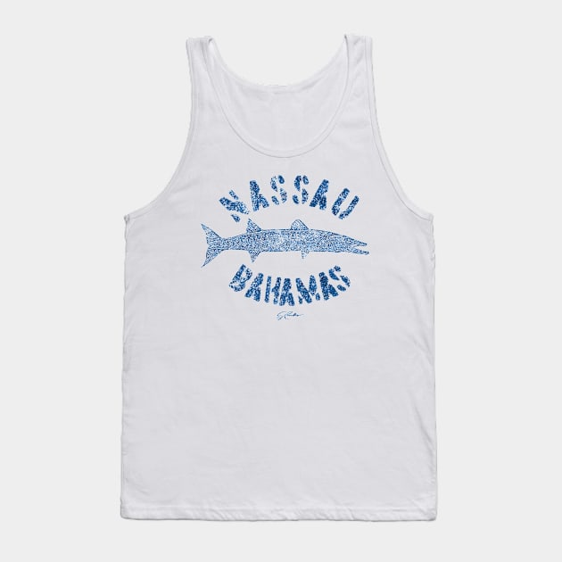 Nassau, Bahamas, Great Barracuda (Distressed) Tank Top by jcombs